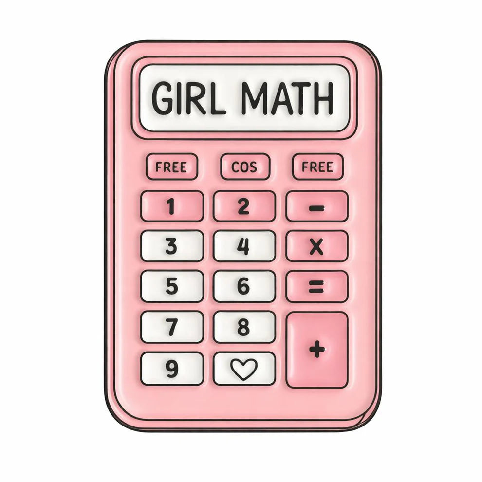 Girl Math - Metal Phone Charm Sticker / Aesthetic Phone Accessories
