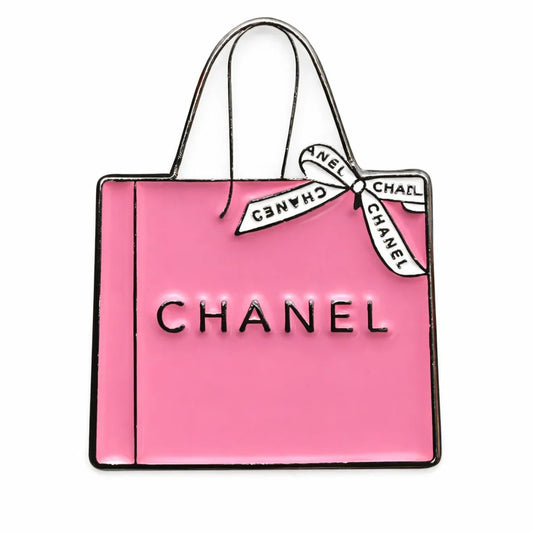 Chanel Pink Shopping Bag –Metal Phone Charm Sticker / Aesthetic Phone Accessories